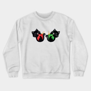 Two little black Christmas cats Crewneck Sweatshirt